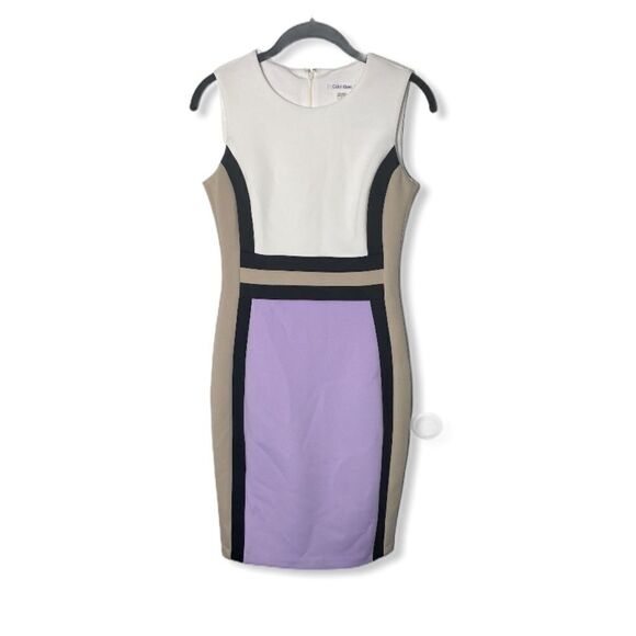 Calvin Klein SZ 6 Color-block Sheath Dress - Picture 2 of 4